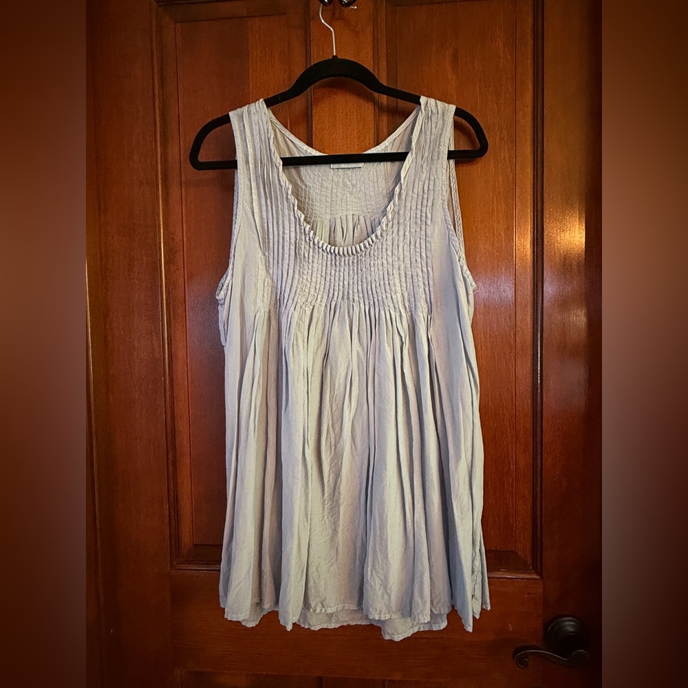 CP Shades Pia Tank, Silver Blue, Silk & Cotton sz L